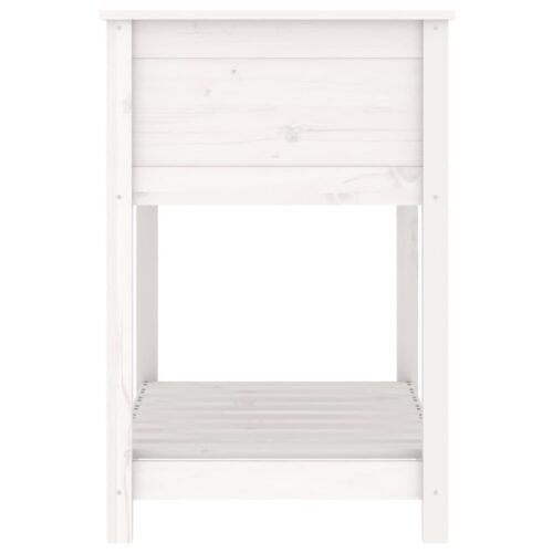 Planter with Shelf White 82.5x54x81cm Solid Wood Pine - Image 6