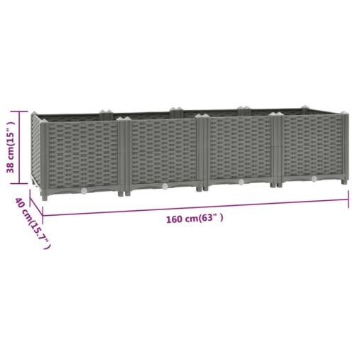 Raised Bed 160x40x38cm Polypropylene - Image 8
