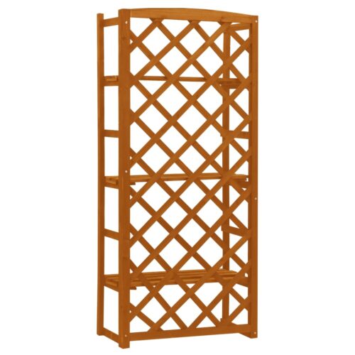 Plant Stand with Trellis Orange 60x30x140cm Solid Firwood - Image 4