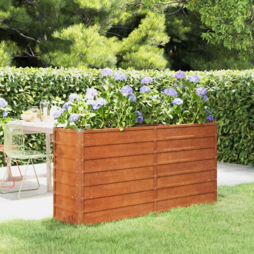 Garden Raised Bed Rusty 160x40x77cm Corten Steel - Image 2