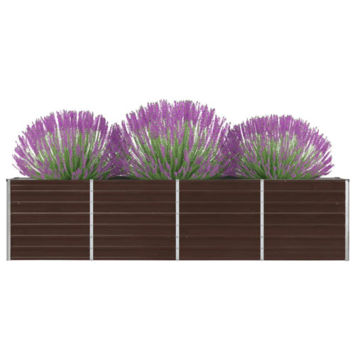 Raised Garden Bed 320x40x77cm Galvanised Steel Brown - Image 2