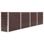Raised Garden Bed 320x40x77cm Galvanised Steel Brown