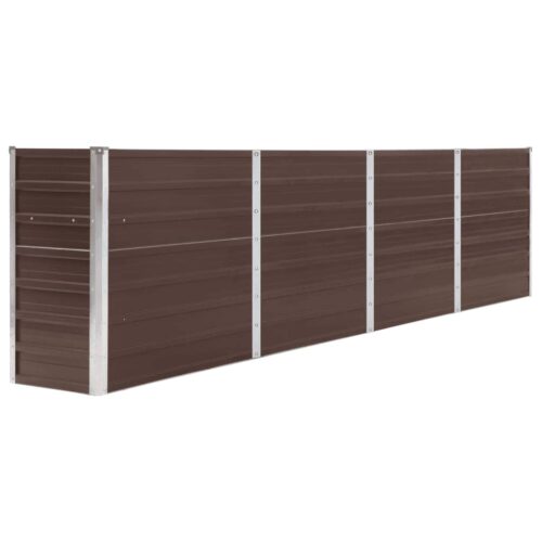 Raised Garden Bed 320x40x77cm Galvanised Steel Brown