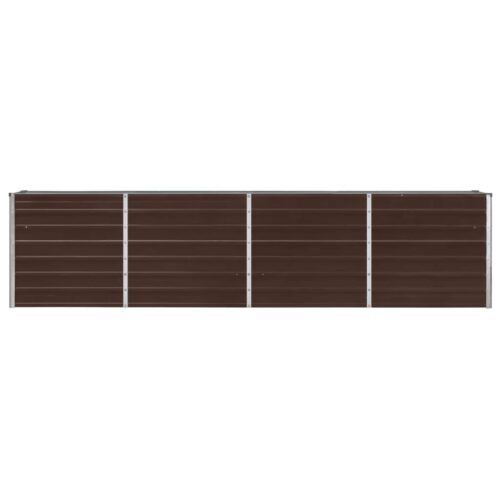Raised Garden Bed 320x40x77cm Galvanised Steel Brown - Image 3