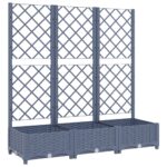 Garden Planter with Trellis Dark Grey 120x40x121.5cm PP