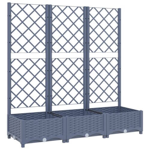 Garden Planter with Trellis Dark Grey 120x40x121.5cm PP