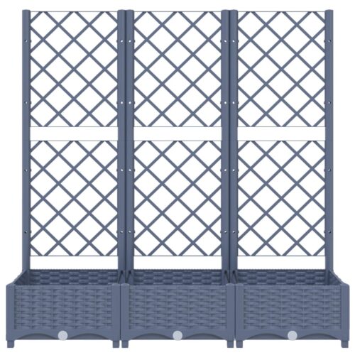 Garden Planter with Trellis Dark Grey 120x40x121.5cm PP - Image 4
