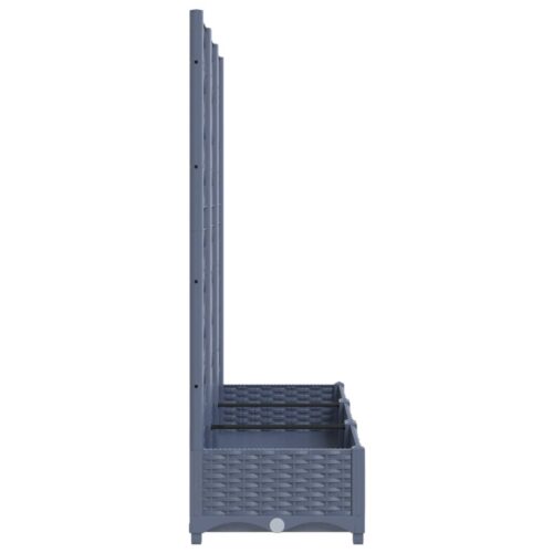 Garden Planter with Trellis Dark Grey 120x40x121.5cm PP - Image 5