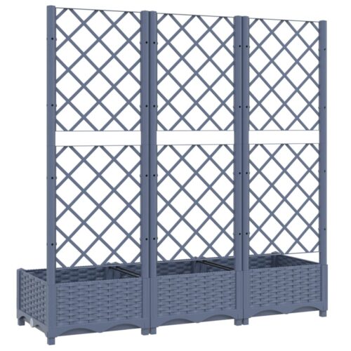 Garden Planter with Trellis Dark Grey 120x40x121.5cm PP - Image 6