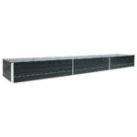 Garden Raised Bed Galvanised Steel 480x80x45cm Anthracite
