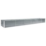 Garden Raised Bed Galvanised Steel 480x80x45cm Grey