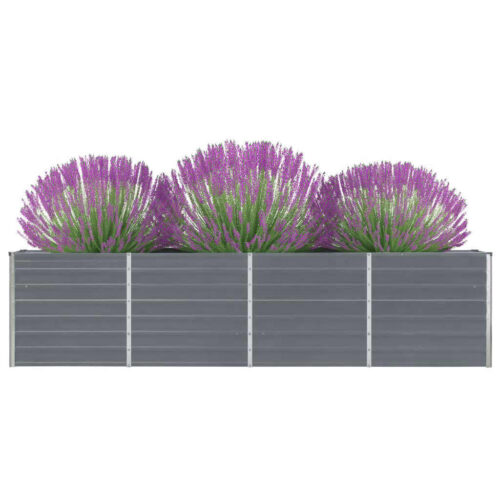 Raised Garden Bed Galvanised Steel Grey Herb Veggies Box Pot Planter 320x40x77cm - Image 7