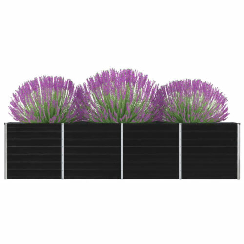 Raised Garden Bed 320x40x77cm Galvanised Steel Anthracite - Image 7