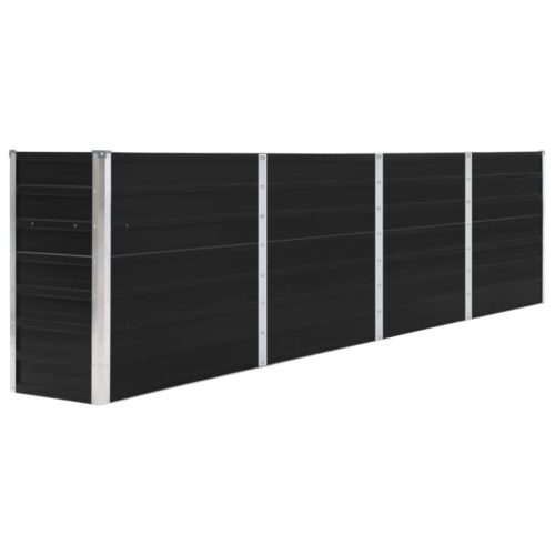 Raised Garden Bed 320x40x77cm Galvanised Steel Anthracite