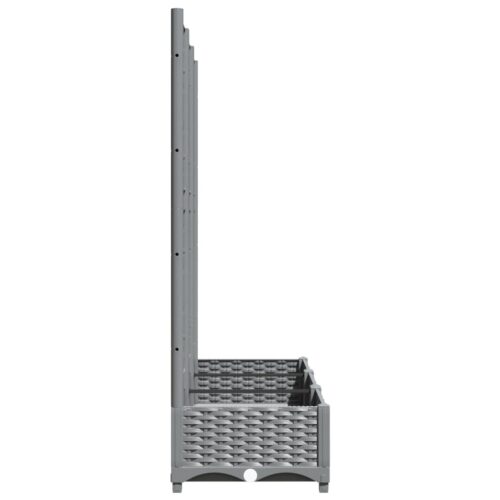 Garden Planter with Trellis Grey 120x40x121.5cm PP - Image 5