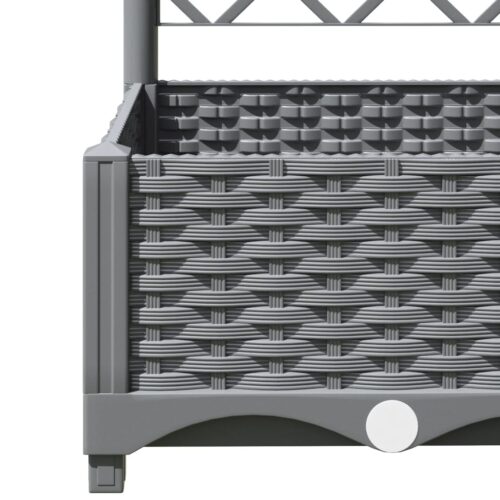 Garden Planter with Trellis Grey 120x40x121.5cm PP - Image 7