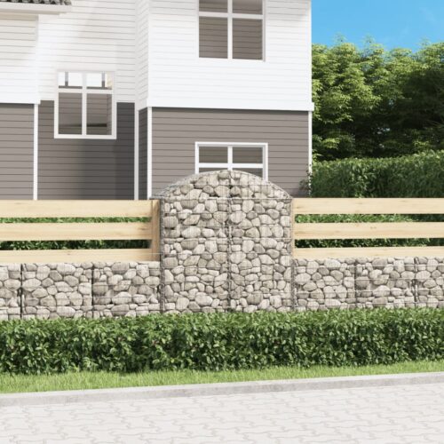 Arched Gabion Basket 100x50x120/140cm Galvanised Iron - Image 2