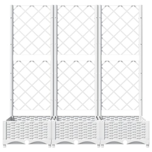 Garden Planter with Trellis White 120x40x121.5cm PP - Image 4