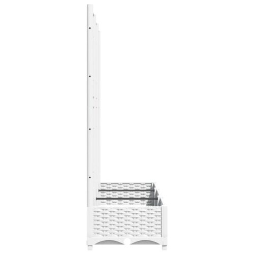 Garden Planter with Trellis White 120x40x121.5cm PP - Image 5