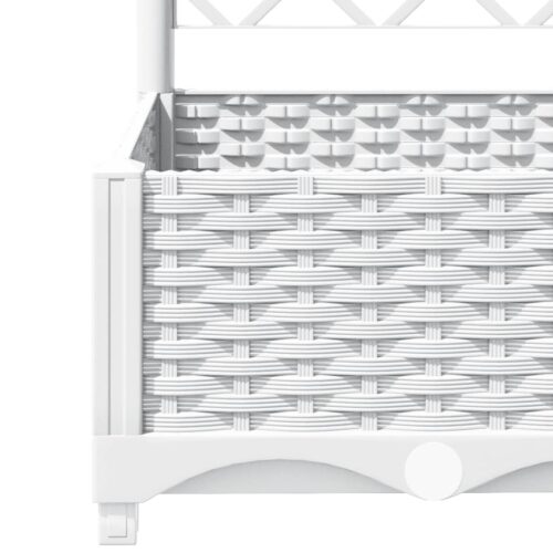 Garden Planter with Trellis White 120x40x121.5cm PP - Image 7