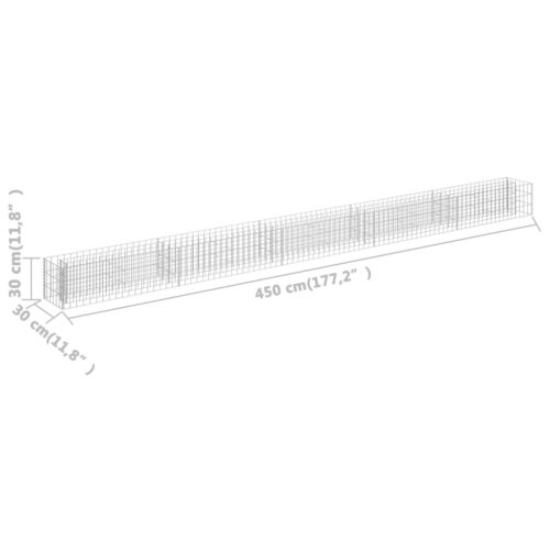 Gabion Raised Bed Galvanised Steel 450x30x30cm Fence Wire Wall Cage - Image 7
