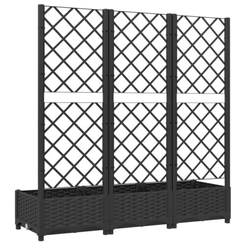 Garden Planter with Trellis Black 120x40x121.5cm PP - Image 6