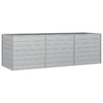 Garden Raised Bed 240x80x77cm Galvanized Steel Silver