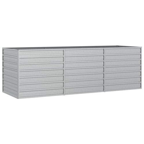 Garden Raised Bed 240x80x77cm Galvanized Steel Silver