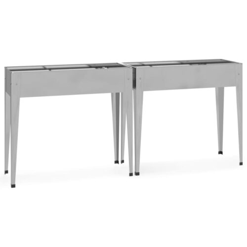 Garden Planters 2pcs Galvanised Steel