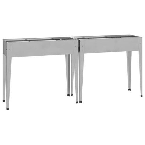 Garden Planters 2pcs Galvanised Steel - Image 4
