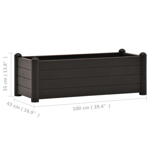 Garden Raised Bed PP Anthracite 100x43x35cm - Image 6