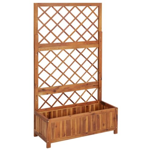 Raised Bed with Trellis 85x38x150cm Solid Acacia Wood