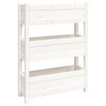Planter White 77x25x104.5cm Solid Wood Pine
