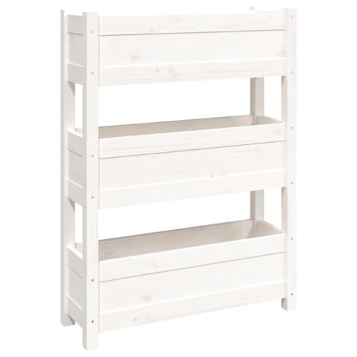 Planter White 77x25x104.5cm Solid Wood Pine