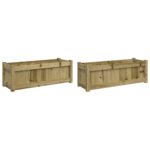 Garden Planters 2pcs Impregnated Wood Pine