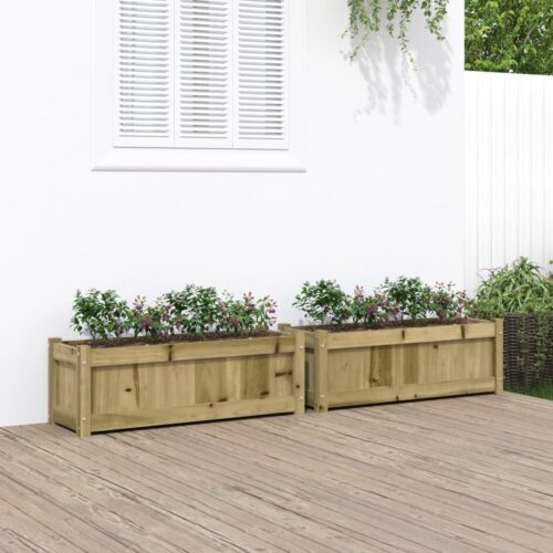 Garden Planters 2pcs Impregnated Wood Pine - Image 2