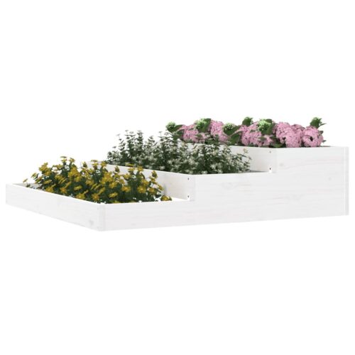 Planter White 107x107x27cm Solid Wood Pine - Image 3