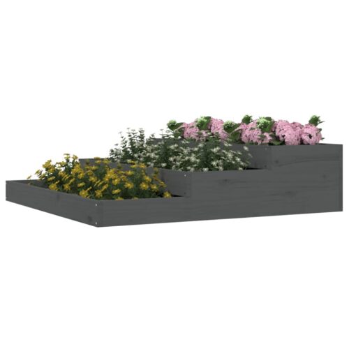 Planter Grey 107x107x27cm Solid Wood Pine - Image 3