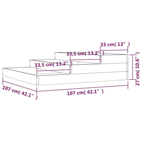 Planter Grey 107x107x27cm Solid Wood Pine - Image 7