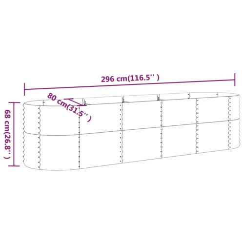 Garden Raised Bed Powder-Coated Steel 296x80x68cm Anthracite - Image 6