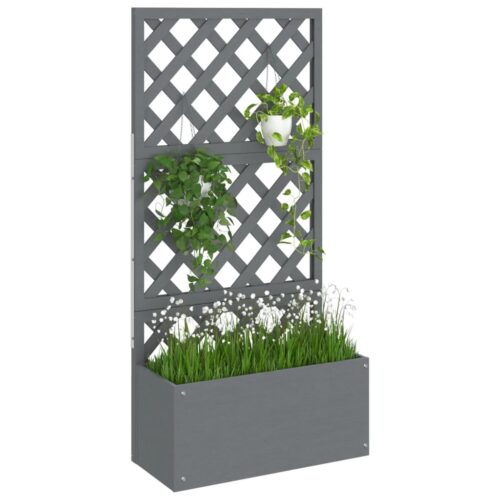 Trellis Planter Grey 65x33x135cm WPC - Image 3