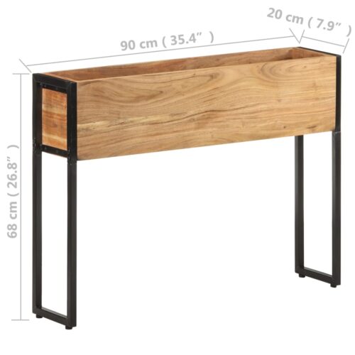 Planter 90x20x68cm Solid Acacia Wood - Image 5