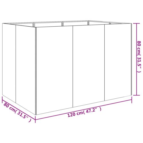 Garden Raised Bed 120x80x80cm Corten Steel - Image 6