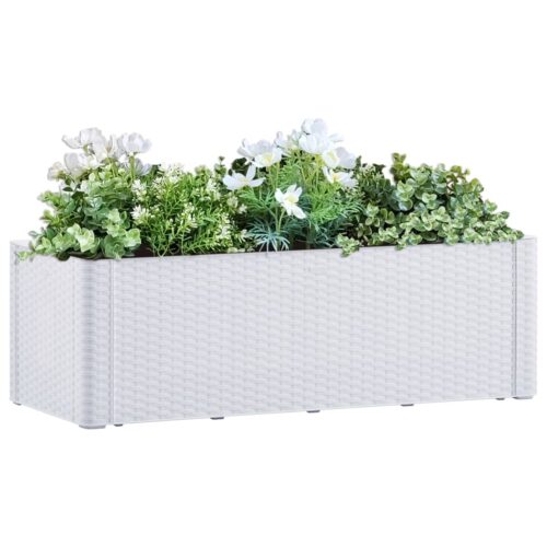 Garden Raised Bed with Self Watering System White 100x43x33cm - Image 2