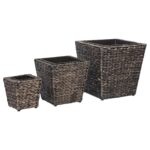 Raised Beds 3pcs Water Hyacinth Brown