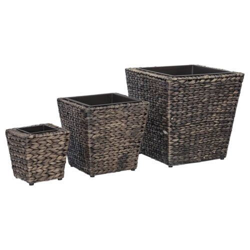 Raised Beds 3pcs Water Hyacinth Brown