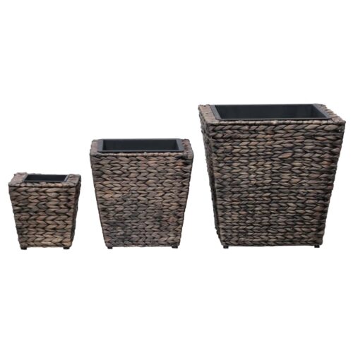 Raised Beds 3pcs Water Hyacinth Brown - Image 3