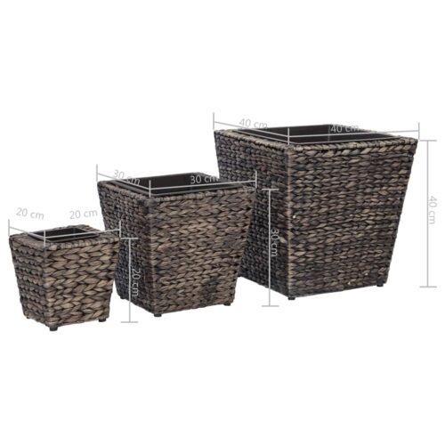 Raised Beds 3pcs Water Hyacinth Brown - Image 8