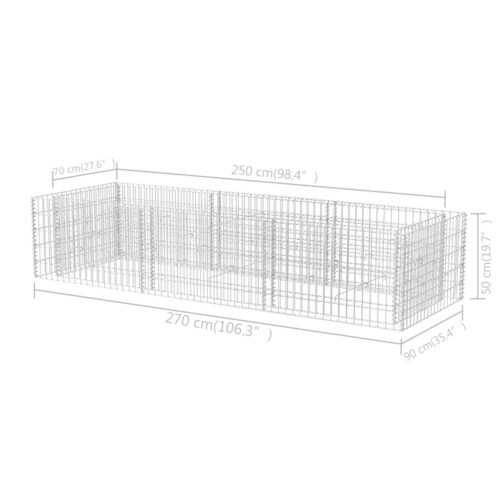 Gabion Raised Bed Steel 270x90x50cm - Image 6