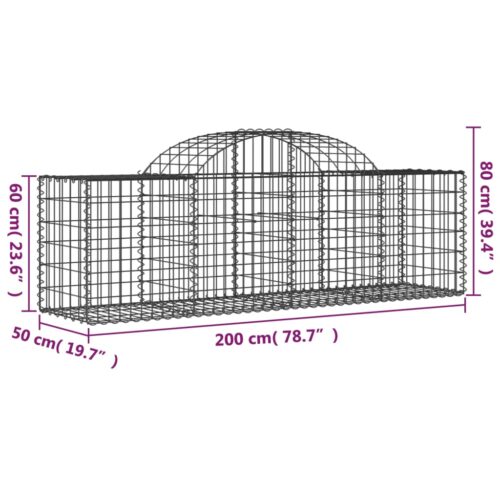 Arched Gabion Basket 200x50x60/80cm Galvanised Iron - Image 5